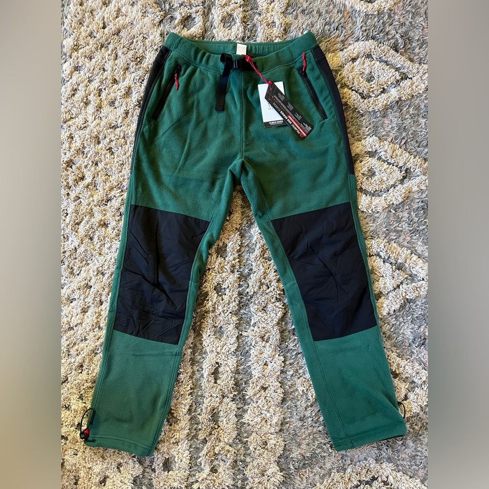 New Topo Designs Womens Tech Fleece Pants - forest green - size Large